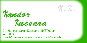 nandor kucsara business card